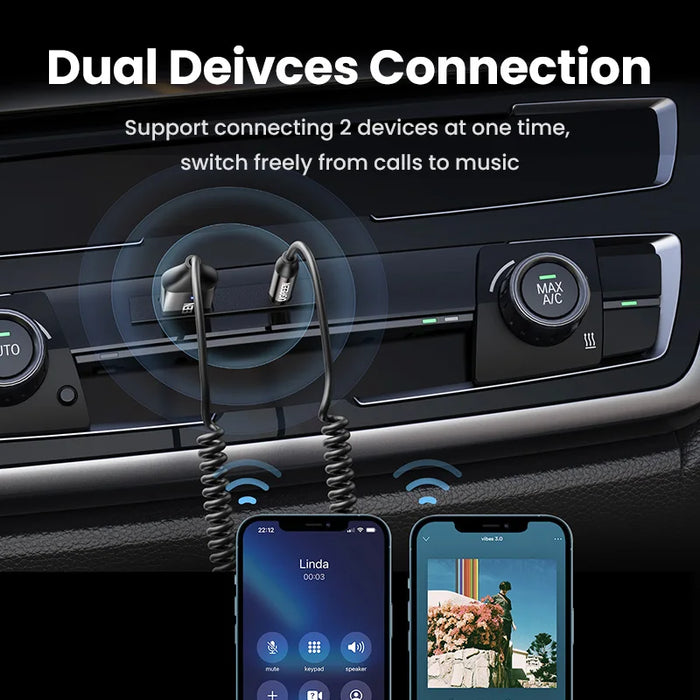 UGREEN Bluetooth Receiver 5.3 Adapter Hands-Free Car Kits AUX Audio 3.5mm Jack Music Wireless Receiver for Car BT Transmitter