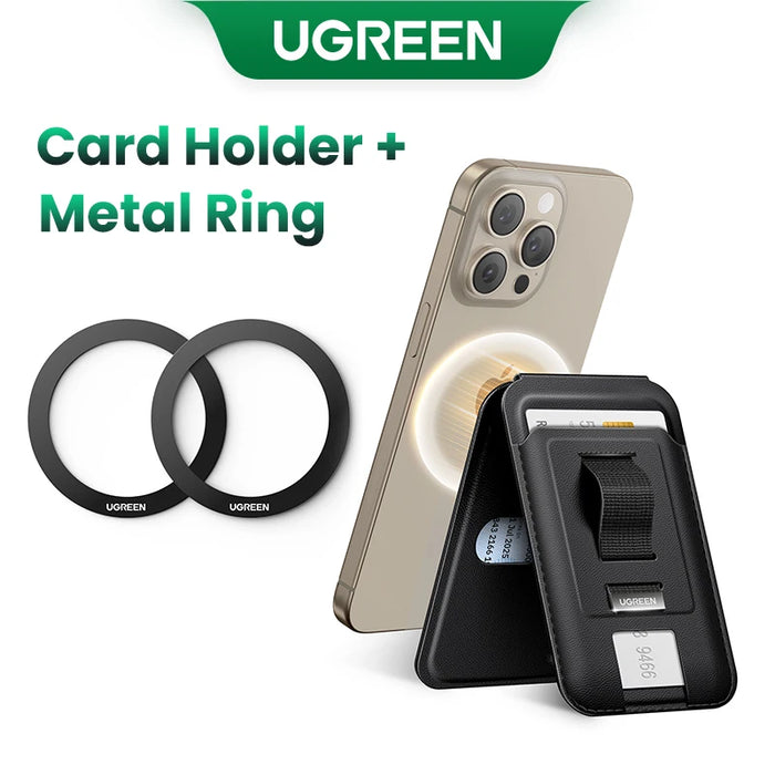 UGREEN Card Holder Bag Magnetic with Ring Holder for Magsafe iPhone15 14 13 12