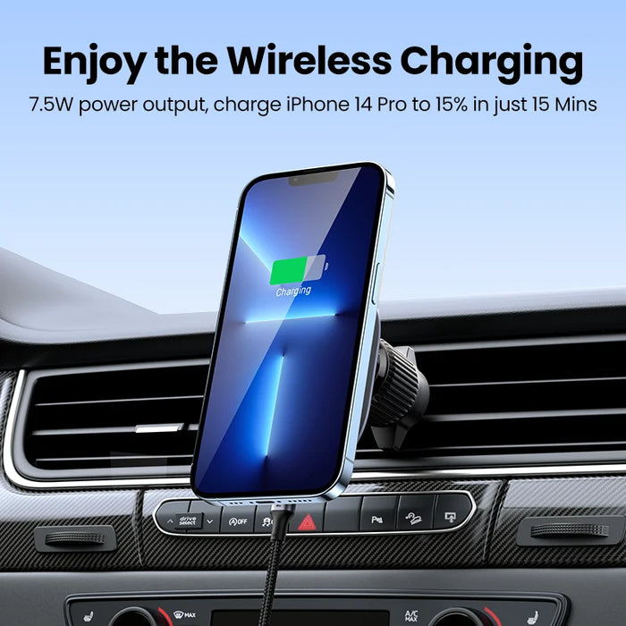 UGREEN Magnetic Wireless Car Charger Adsorbable For iPhone 15 14 13 12 Pro Max Phone Holder Mount Wireless Charging Car Charger