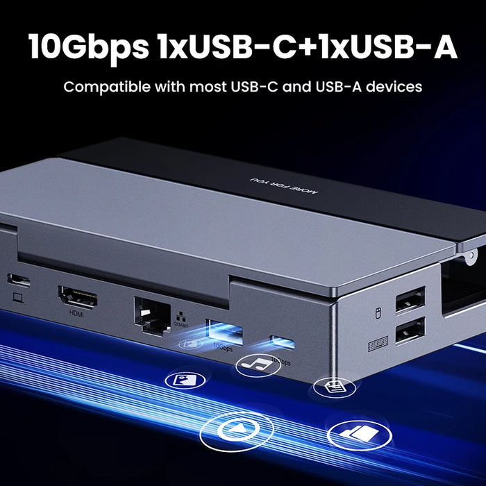 UGREEN Steam Deck Dock 4K60Hz 9 Ports RJ45 PD100W USB C HUB អាចប្រើបានជាមួយ Steam Deck ROG Ally LEGION Go iPhone 15 Pro/Pro Max