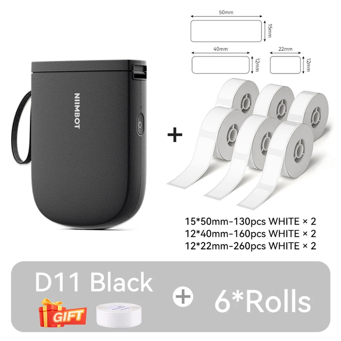 300dpi Niimbot D11 Mini Portable Thermal Printer New Version Adhesive Label Maker Max 50mm/s Printing Speed Sticker Printers