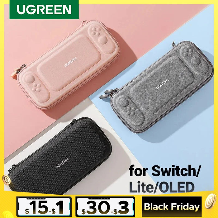 ថង់ផ្ទុក UGREEN សម្រាប់ Nintendo Switch OLED Lite Accessories 10 Game Slots Protective Carrying Portable Travel Bag