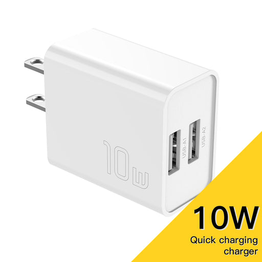 Essager 10W Dual USB Mini Charger Fast Charge iPhone 14 13 Pro Max Xiaomi Huawei Portable Mobile Phone Travel Charger US Plug Default Title