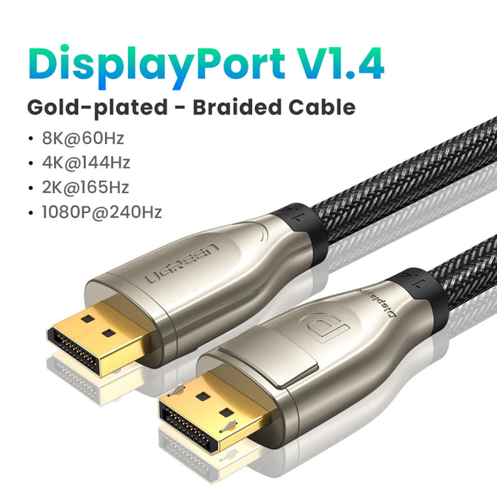 UGREEN Displayport Cable 16K 8K Video Audio Cable for Xiaomi TV Box PC Laptop Monitor Video Game DP Cable Display Port