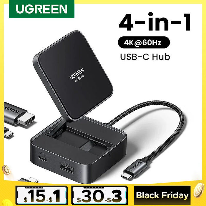 UGREEN Foldable USB C HUB 4K60Hz HDMI PD100W USB3.0 Docking Station for Phone Tablet Laptop Macbook Pro Air Android USB Splitter