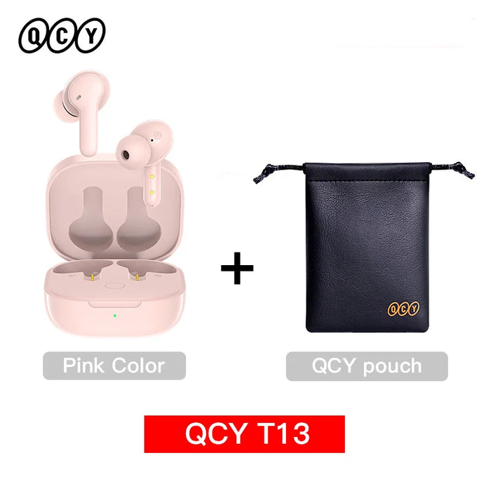 QCY T13 Wireless Headphones 7.2mm Drivers TWS Bluetooth 5.1 Earphones 40H Long Playtime Fast Charge 4 Mic ENC HD Call Earbuds