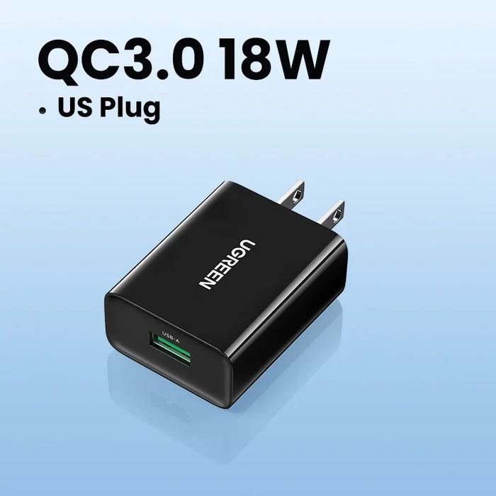 【US Plug】UGREEN USB Charger Quick Charge 3.0 36W Fast Charger Adapter QC3.0 Mobile Phone Chargers for iPhone Samsung Charger