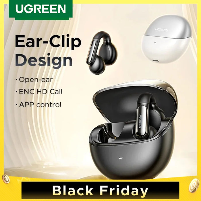 UGREEN HiTune S5 TWS Open Ear Clip Wireless Earbuds Bluetooth Sports Earphones កាសស្តាប់ត្រចៀកក្នុងមីក្រូហ្វូនដែលមានត្រចៀក និងទំពក់ត្រចៀក