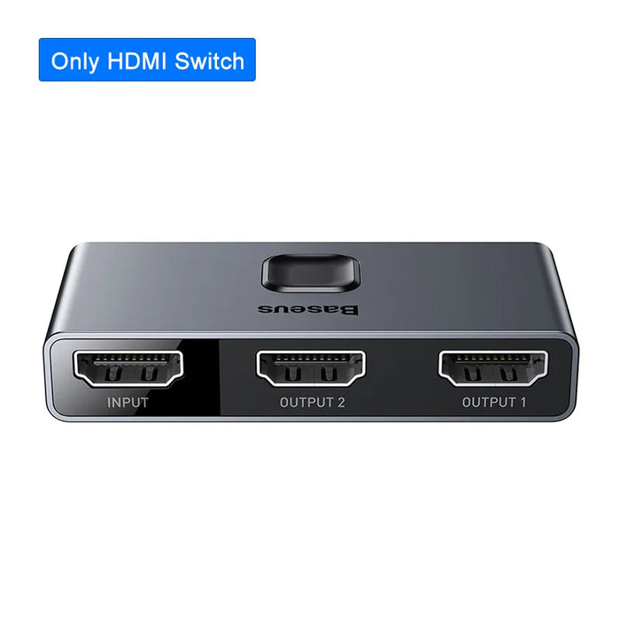 Baseus HDMI-compatible Switcher 4K 60Hz Bi-Direction 1x2/2x1 HDR Audio Adapter for PS4 TV Box 4K HD HDMI-compatible Switcher