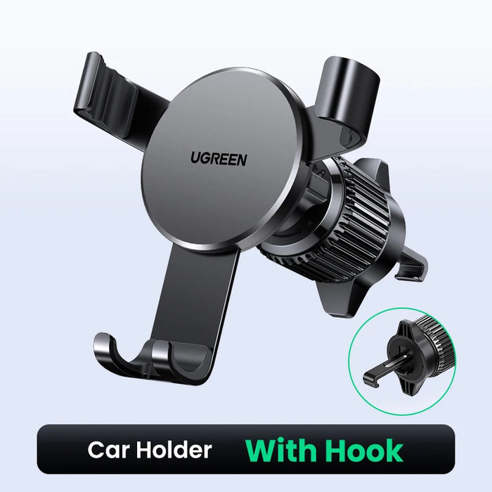 【លក់ថ្មី】 UGREEN Car Phone Holder Gravity Phone Stand for Xiaomi Samsung iPhone 16 15 14 Pro Max Air Vent Car Holder Stand