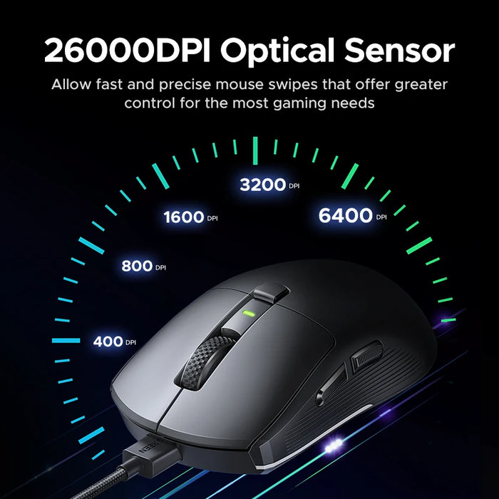 UGREEN 26000DPI Wired Gaming Mouse Bluetooth Mouse Triple Mode Connectivity Ultra-Light Wireless Bluetooth Gaming Mouse