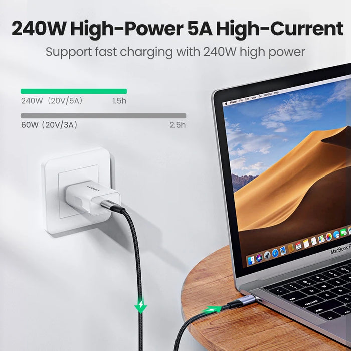 UGREEN 240W USB C PD3.1 For iPhone 15 Macbook Pro iPad Samsung S23 USB 3.1 Cable 10Gbps Supercharger 4K HD USB C to USB C Cable