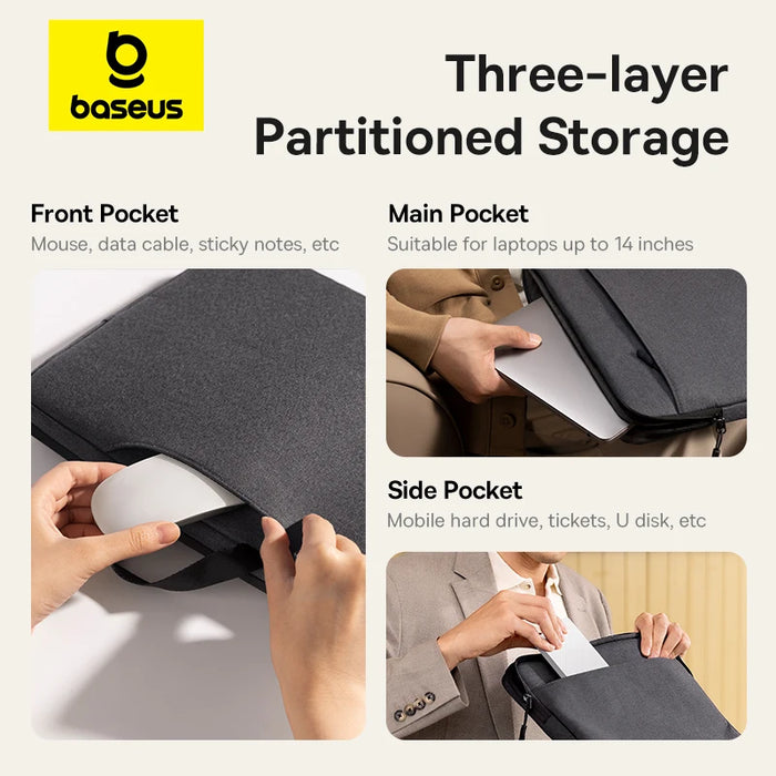 Baseus Laptop Bag Portable Laptop Sleeve for MacBook Air Pro Hp Lenovo Notebook PC 11 13 14 inch Laptop Handbag Cover Case Bag