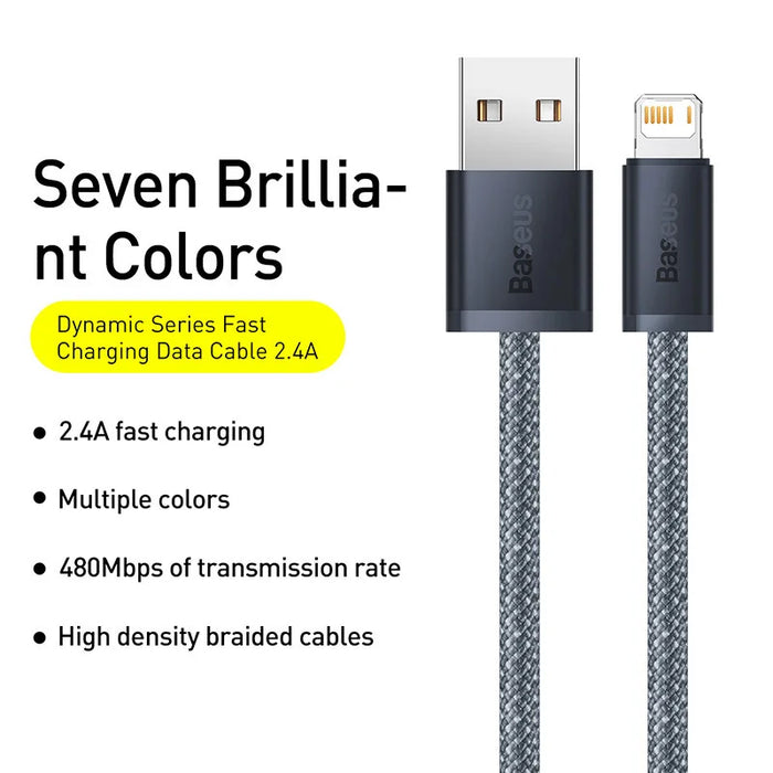 Baseus USB Cable for iPhone 14 13 Pro Max Fast Charging USB Cable for iPhone 12 mini pro max Data USB 2.4A Cable