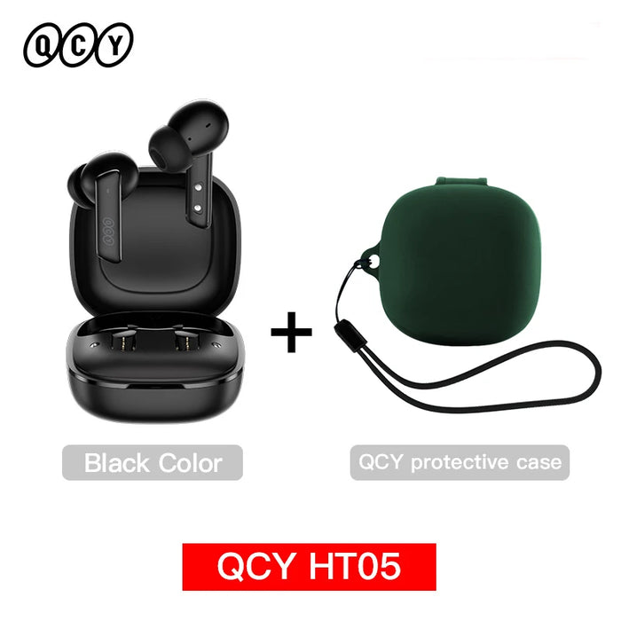 QCY HT05 ANC Wireless Earphone 40dB Noise Cancelling Bluetooth 5.2 Headphone 6 Mic ENC HD Call TWS Earbuds Transparency Mode