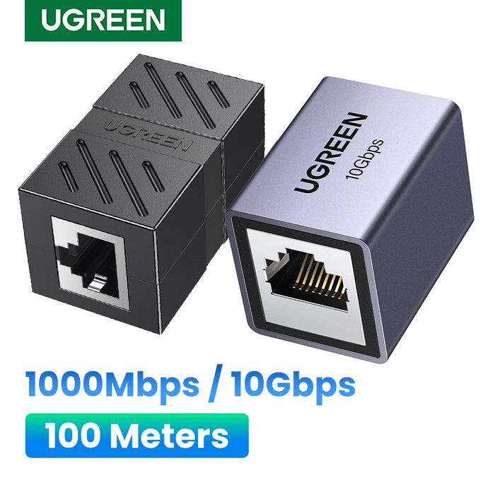 UGREEN RJ45 Connector Network Ethernet Extender Extension for Cat7 Cat6 Cat5e Ethernet Cable Adapter Gigabit Female to Female