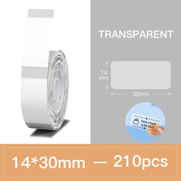 Niimbot D11/D110/D101 Pure Color Label Barcode Price White Labels Waterproof Oil-proof Tear Resistant Transparent Clear Sticker