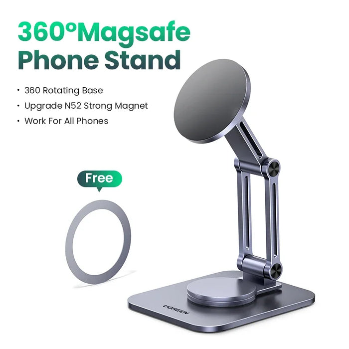 UGREEN Magnetic Phone Stand For Magsafe iPhone 16 15 14 Pro Max Xiaomi Samsung Huawei 360° Rotation Aluminum Mobile Phone Holder