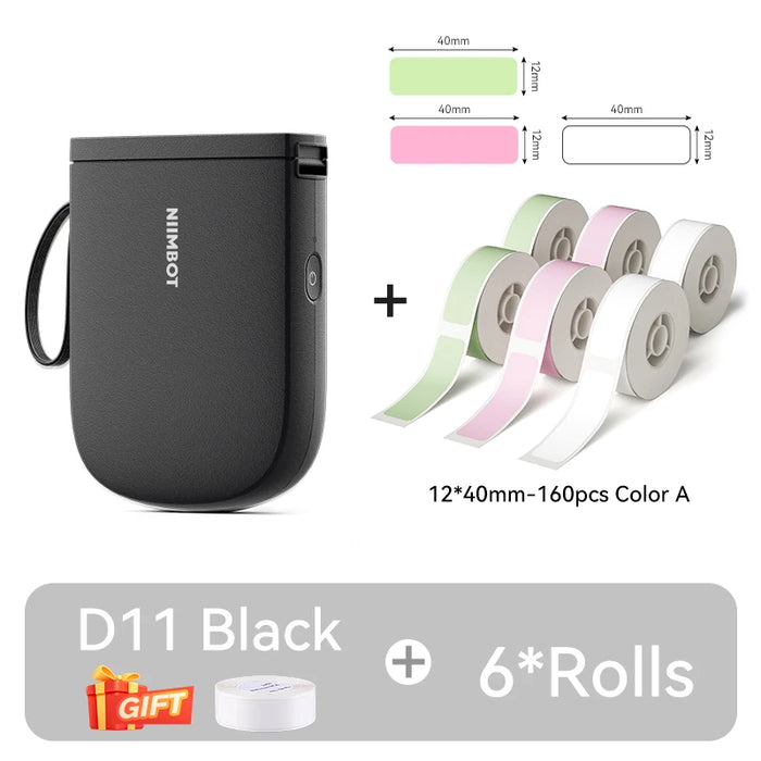 300dpi Niimbot D11 Mini Portable Thermal Printer New Version Adhesive Label Maker Max 50mm/s Printing Speed Sticker Printers