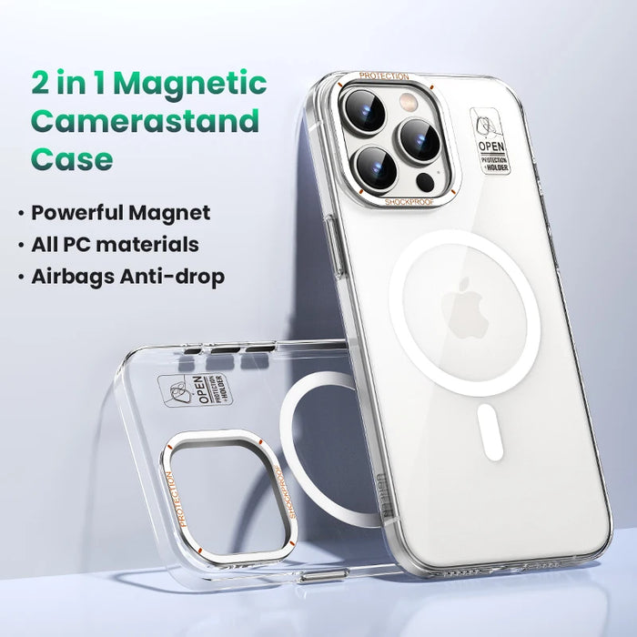 UGREEN សម្រាប់ iPhone 16 Pro Max 360° Magnetic Stand Cases Cover for iPhone 16pro for Magsafe Rotatable Magnet Kickstand Case