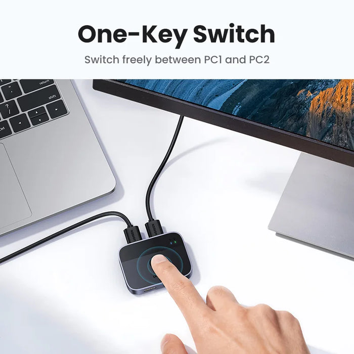 UGREEN 5Gbps USB A Switcher USB 3.0 Switcher for PC Keyboard Mouse Printer 2 PCs ចែករំលែកឧបករណ៍ 2 USB Switch