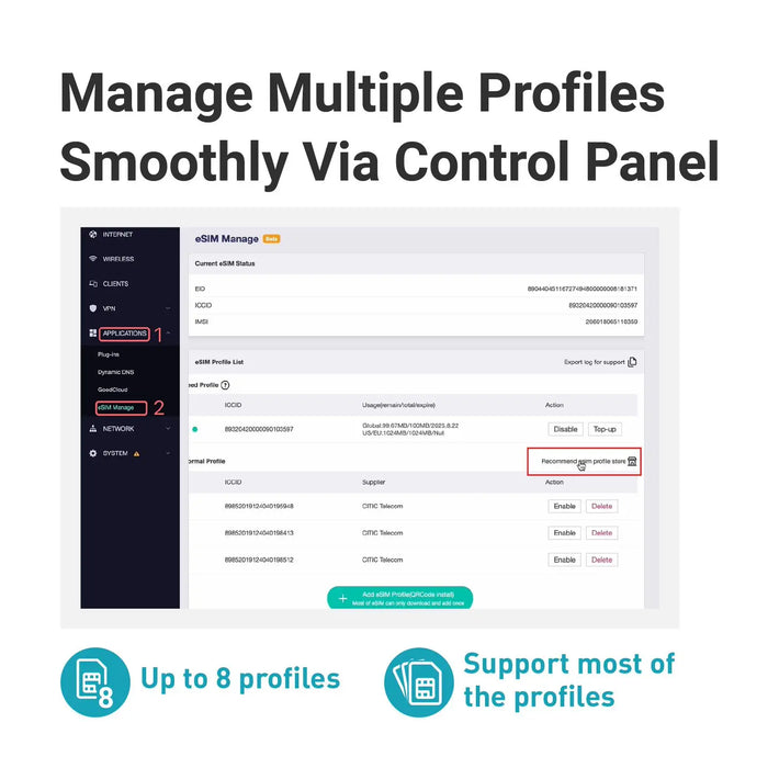 eSIM - GL.iNet physical eSIM | Free 1GB for US/EU and 100MB global Data | Data Only-For 4G/5G Router