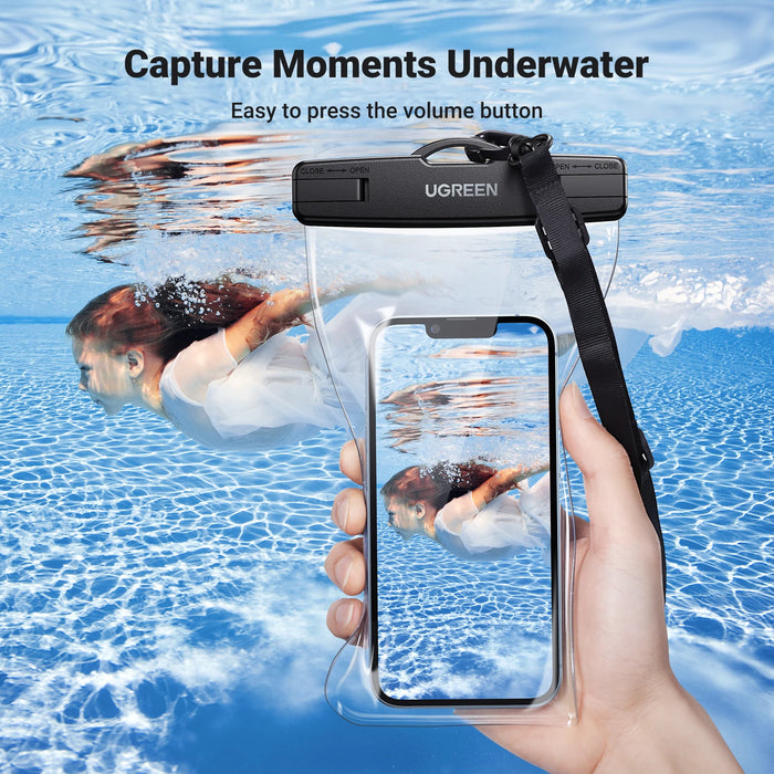 UGREEN 7.2 inch IPX8 Waterproof Case Bag For iPhone 14 13 12 Pro Max Protective Case Universal Swimming Pouch Bag