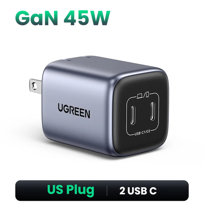 UGREEN GaN 45W USB Charger PD QC 3.0 Fast Charger Quick Charger For iPhone 16 15 14 Pro Travel Phone Charger for Samsung S24 S23