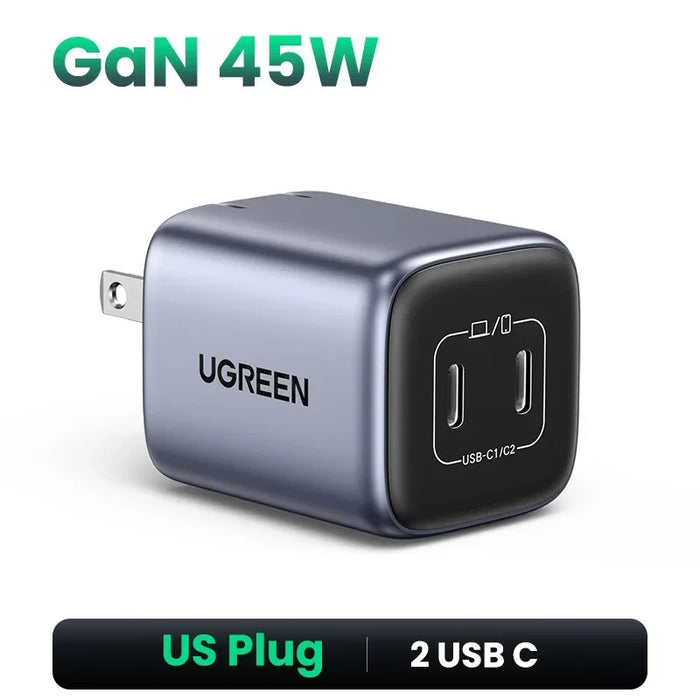 【US Plug】UGREEN GaN 35W Charger USB C Fast Charger PD3.0 QC3.0 Quick Charger For iPhone 15 14 13 Pro Samsung Xiaomi iPad Pro Air