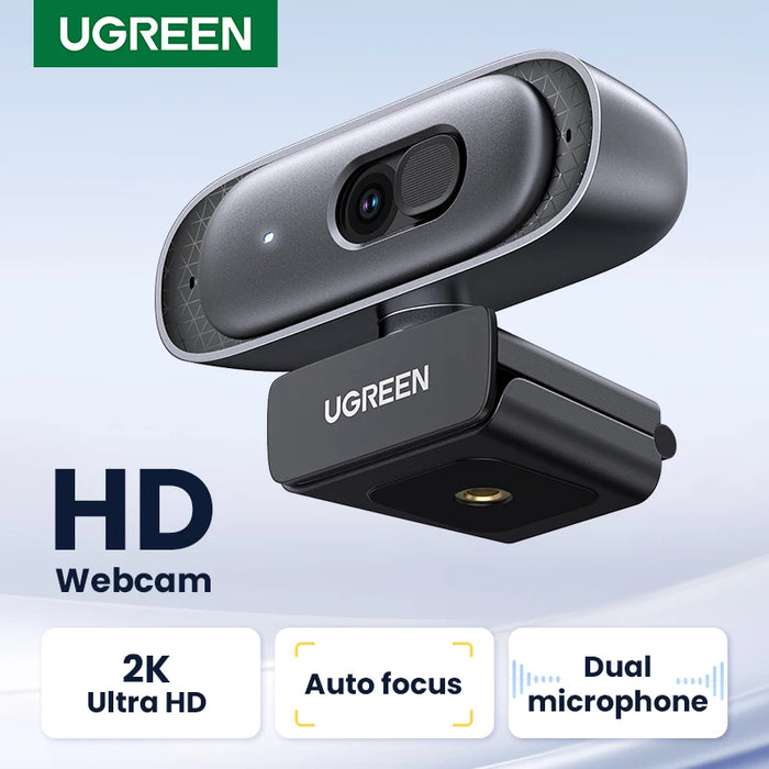 【RU】UGREEN USB Webcam 2K HD Mini Webcam For Laptop Computer Web Camera Dual Microphones for Youtube Zoom Video 2K USB webcam