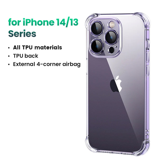 UGREEN Case for iPhone 14 15 16 Pro Max Shockproof Clear Case Transparent Cover for iPhone 15 Pro 16 Plus Phone Protective Case