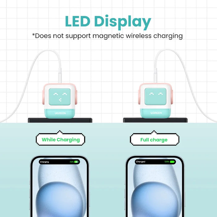 UGREEN 65W GaN Charger Robot Design Quick Charge 4.0 3.0 PPS For Macbook Laptop Tablet iPhone 16 15 14 Pro PD Fast USB Charger