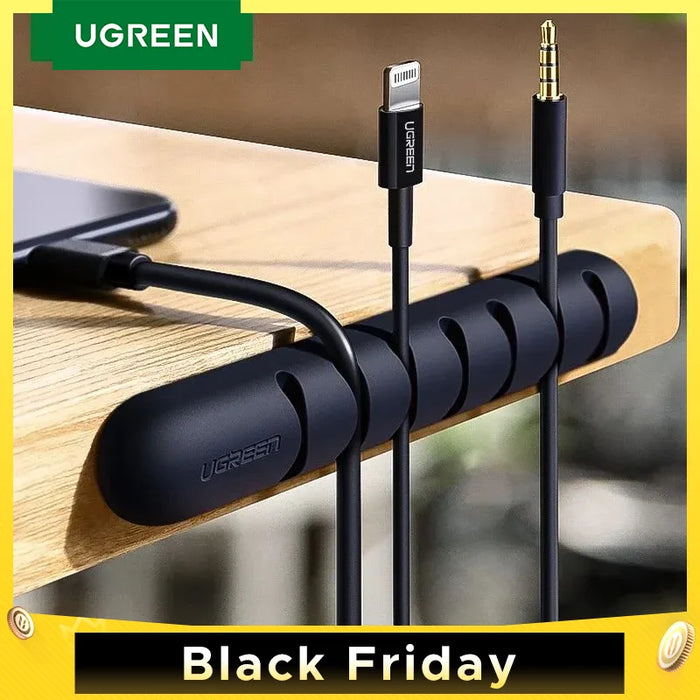 Ugreen Cable Organizer Silicone USB Cable Winder Flexible Cable Management Clips For Mouse Headphone Earphone Cable Holder