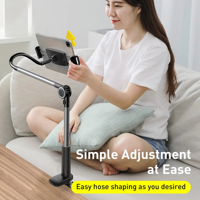 Baseus Mobile Phone Holder Lazy Tablet Stand for iPhone 16 15 14 Pro Max Bed Desktop Clip Long Arm Table Bracket for iPad Holder