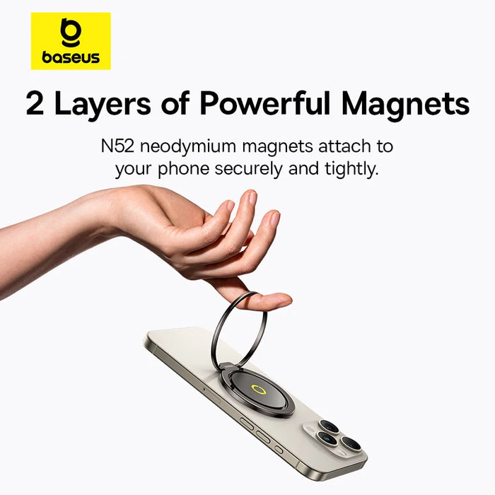 【New】Baseus Magnetic Ring Phone Holder Stand for MagSafe Wireless Charging for iPhone 16 15 14 Pro Max 360 Rotating Finger Stand