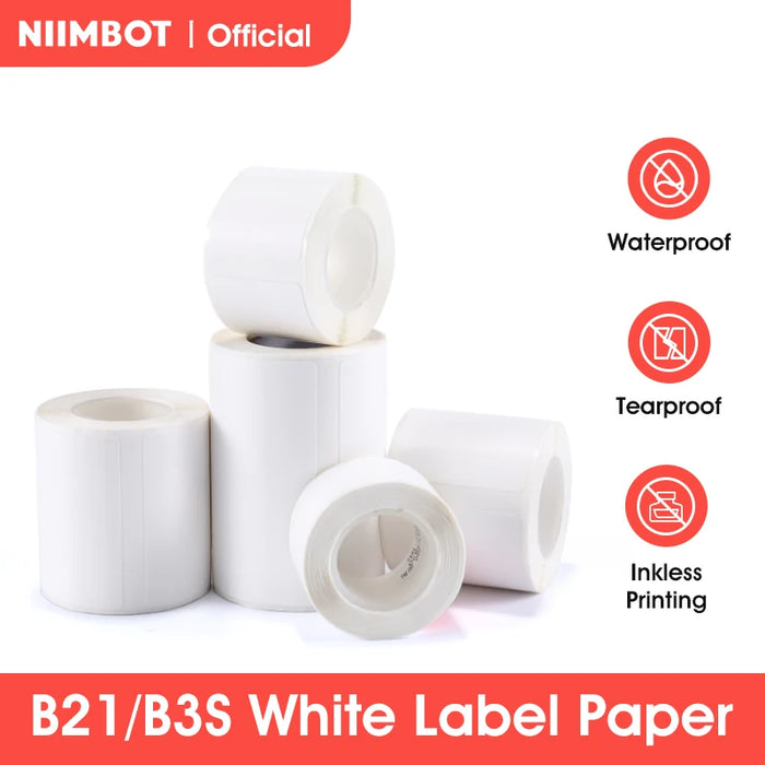 2 Rolls NIIMBOT B21 B3S Thermal Label Clothing Price Food Self-adhesive Tag Waterproof Smart Office Pocket Printer Label Paper