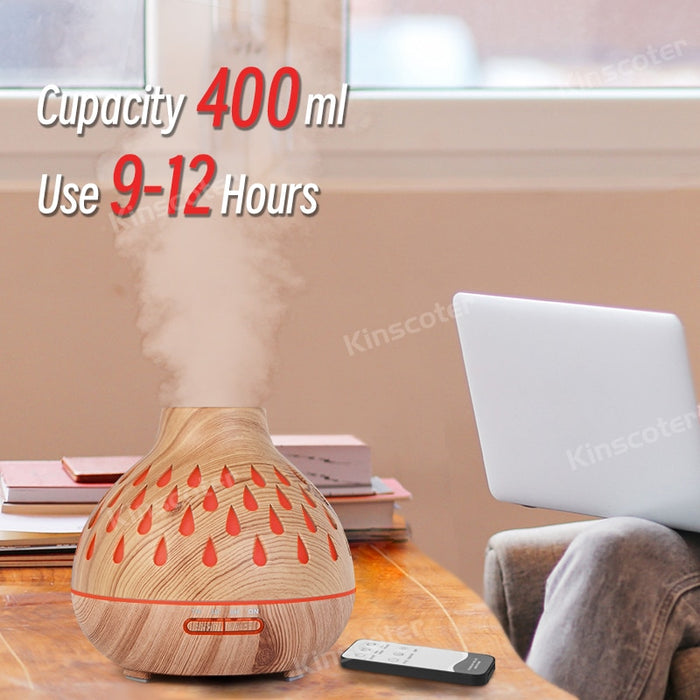 Essential Oil Diffuser with Remote Control, 400ml Cool Mist Humidifier, 12 Hours Operation Aroma Diffuser