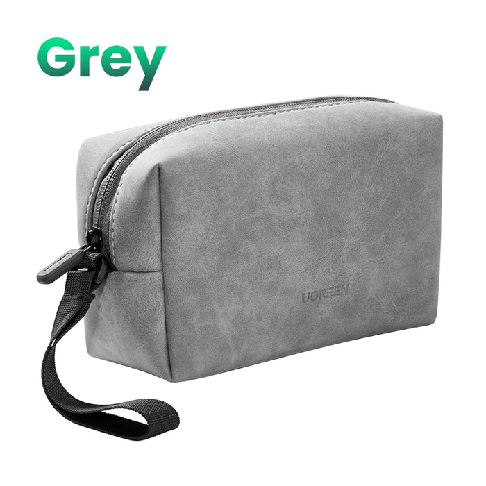 UGREEN Organizer Bag Leather Storage Case for Wired Headphones Earphone USB Cable Cell Phones Charger PC Digital Accessories Bag