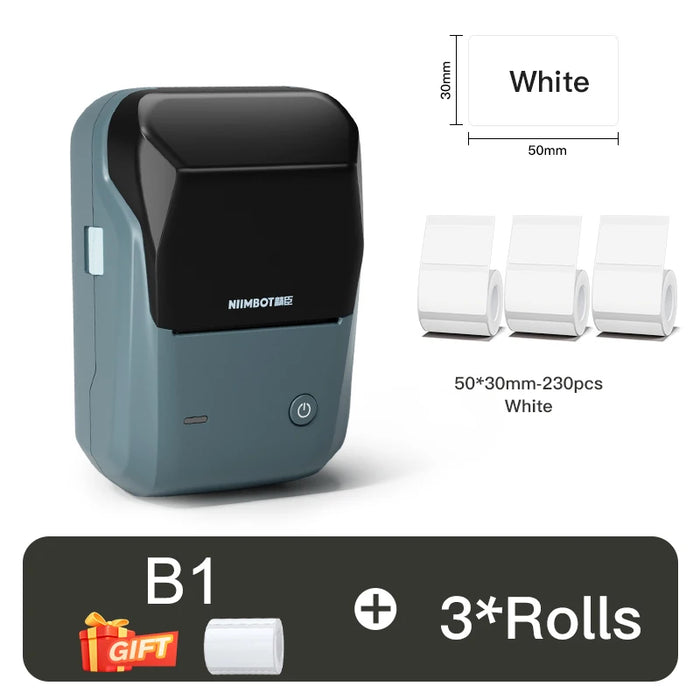 Niimbot B1 Thermal Label Printer Bluetooth Portable Pocket Label Maker Barcode QR Code Self-adhesive Sticker Labeling Machine