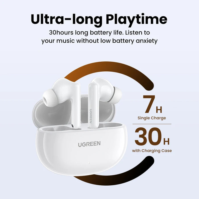 លក់ UGREEN HiTune T6 ANC TWS Wireless Earbuds Active Noise Cancellation Hi-Res LDAC Bluetooth 5.3 Earphones for iPhone 15 Pro