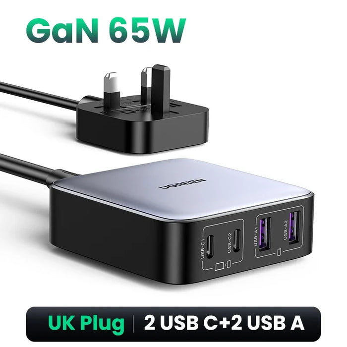 UGREEN 100W GaN Charger Desktop Laptop Fast Charger 4 in 1 Adapter For iPhone 16 15 14 Pro Max Xiaomi Samsung Tablet Macbook Air