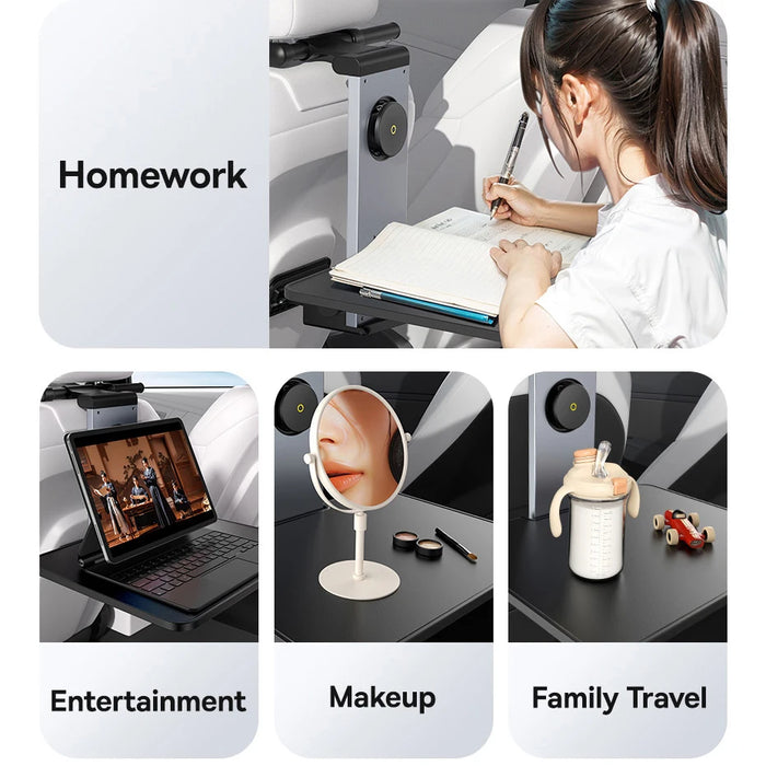 Baseus Foldable Car Back Seat Tray Laptop Desk Vehicle Table Headrest bracket Car Cup Phone Holder for Food Writing Working Kids