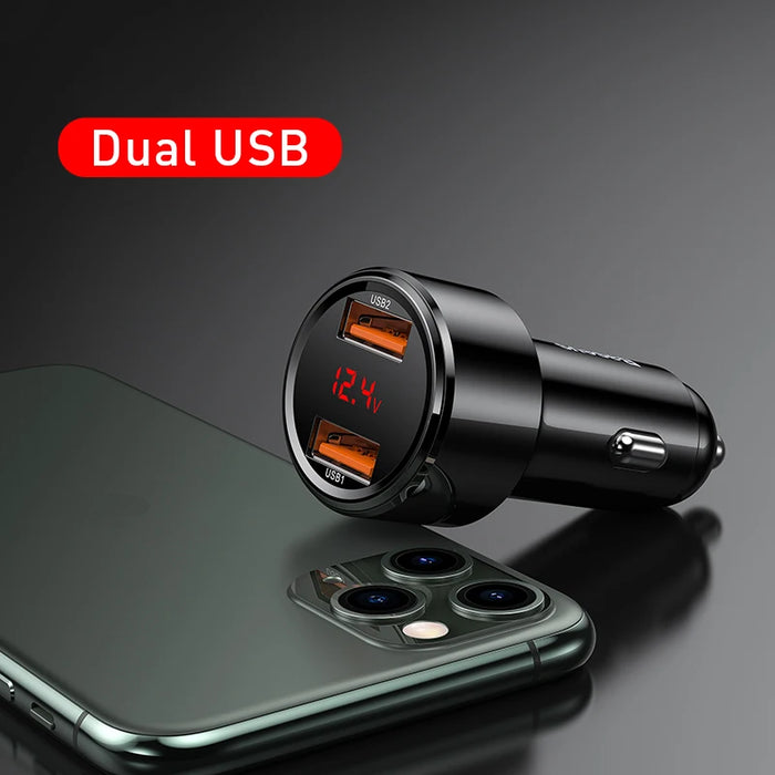 Baseus 45W Car Charger QC 4.0 3.0 For Xiaomi Huawei Supercharge SCP Samsung AFC Quick Charge Fast PD USB C Portable Phone Charge