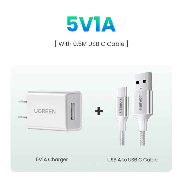 【US Plug】UGREEN 5V 1A USB Charger for iPhone 16 15 14 Pro Max Fast Wall Charger for Samsung S24 Xiaomi Mobile Phone Charger