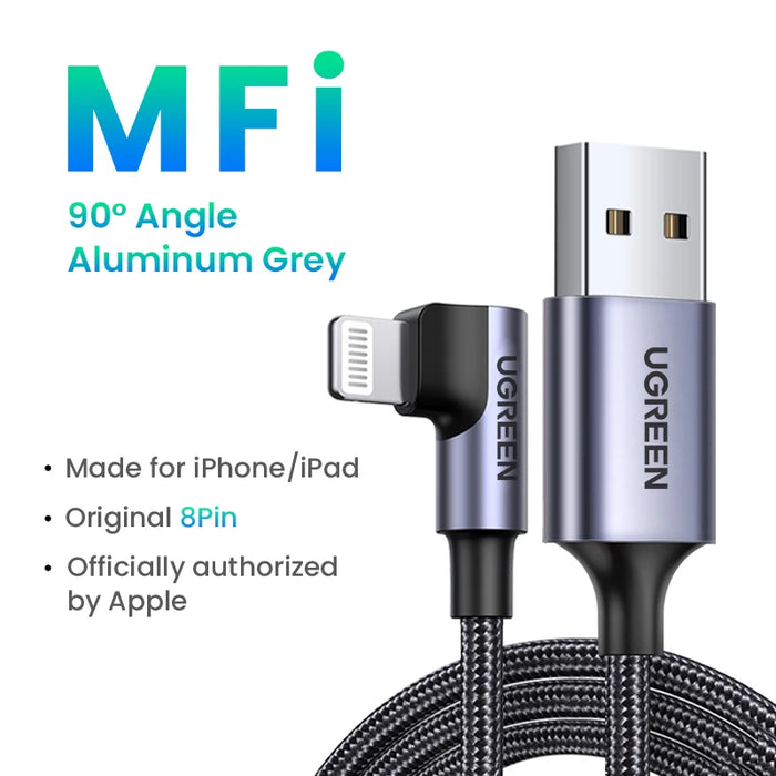 UGREEN MFi USB to Lightning Cable for iPhone 14 13 12 Pro Max 2.4A Fast Charging for iPhone for iPad Phone Data Cable