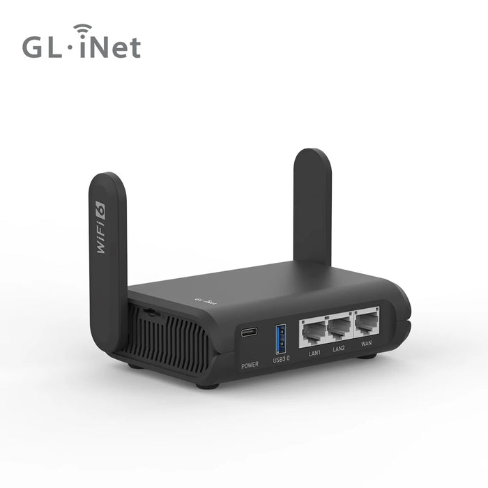 GL.iNet GL-AXT1800 (Slate AX) Wi-Fi 6 Gigabit Travel Router,Client&Server, OpenWrt, Adguard Home,  Parental Control