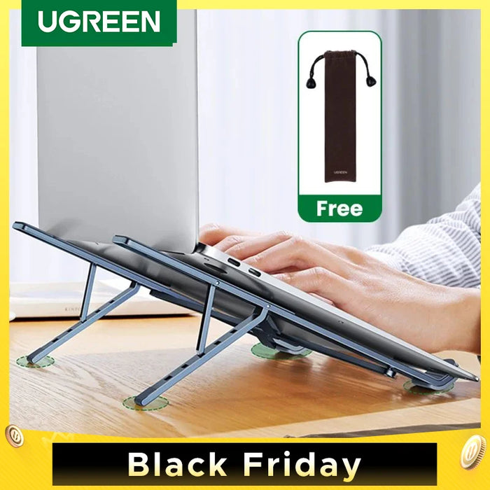 UGREEN Laptop Stand For Macbook Air Pro Foldable Aluminum Vertical Notebook Stand Laptop Support Macbook Pro Tablet Phone Stand