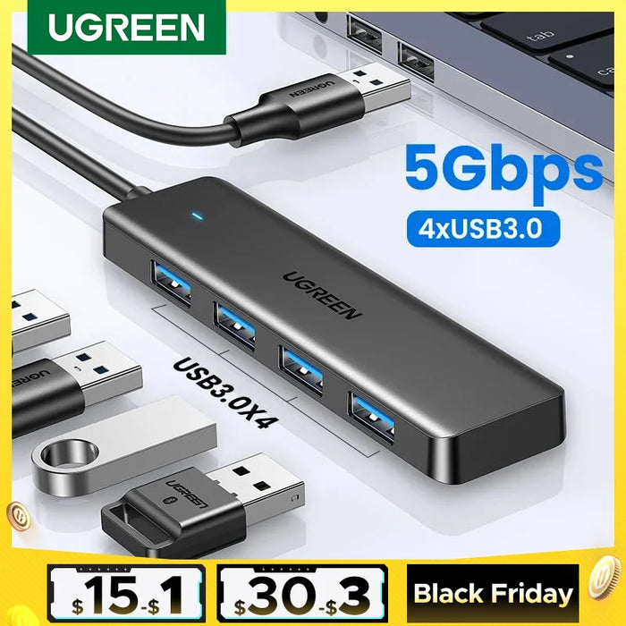 UGREEN USB 3.0 Hub 4 Ports  USB HUB Slim for Mouse, Keyboard Compatible with MacBook Pro Air Laptop Desktop PC Xbox PS5 Splitter