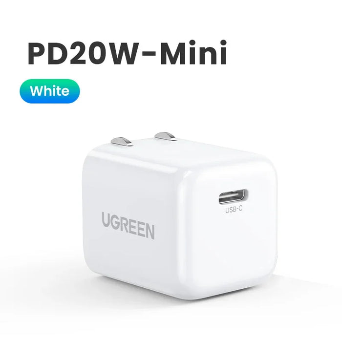 【US Plug】UGREEN 20W GaN Charger PD Fast Charger USB C PD3.0 QC3.0 Quick Charging For iPhone 15 14 Pro Samsung Xiaomi USB Charger