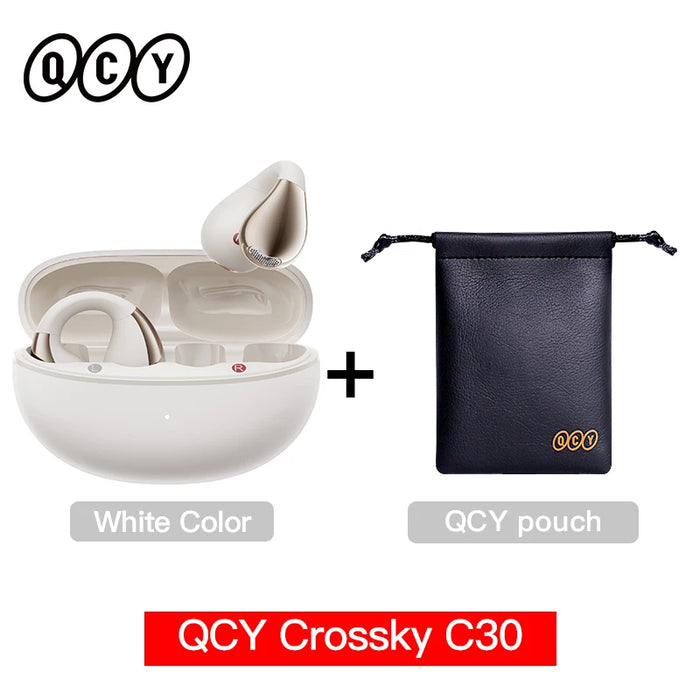 QCY Crossky C30 Ear Clip Earphones Bluetooth 5.4 Wireless Open Ear Sports TWS Earbuds Dual-Connection Headphones